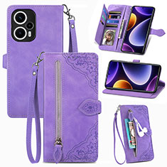 Coque Portefeuille Livre Cuir Etui Clapet S06D pour Xiaomi Poco F5 5G Violet