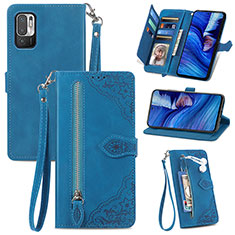 Coque Portefeuille Livre Cuir Etui Clapet S06D pour Xiaomi POCO M3 Pro 5G Bleu