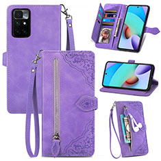 Coque Portefeuille Livre Cuir Etui Clapet S06D pour Xiaomi Poco M4 Pro 5G Violet