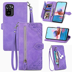 Coque Portefeuille Livre Cuir Etui Clapet S06D pour Xiaomi Poco M5S Violet