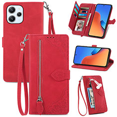 Coque Portefeuille Livre Cuir Etui Clapet S06D pour Xiaomi Redmi 12 4G Rouge