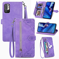 Coque Portefeuille Livre Cuir Etui Clapet S06D pour Xiaomi Redmi Note 10 5G Violet