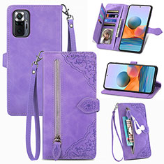 Coque Portefeuille Livre Cuir Etui Clapet S06D pour Xiaomi Redmi Note 10 Pro 4G Violet