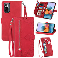 Coque Portefeuille Livre Cuir Etui Clapet S06D pour Xiaomi Redmi Note 10 Pro Max Rouge