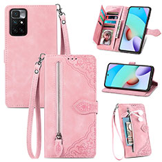 Coque Portefeuille Livre Cuir Etui Clapet S06D pour Xiaomi Redmi Note 11 5G Rose