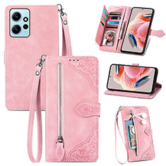 Coque Portefeuille Livre Cuir Etui Clapet S06D pour Xiaomi Redmi Note 12 4G Rose