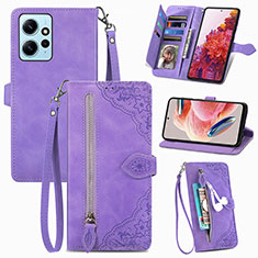 Coque Portefeuille Livre Cuir Etui Clapet S06D pour Xiaomi Redmi Note 12 4G Violet