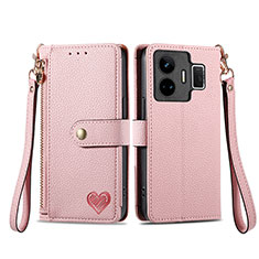 Coque Portefeuille Livre Cuir Etui Clapet S07D pour Realme GT Neo6 5G Rose