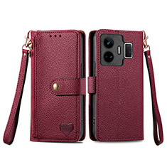 Coque Portefeuille Livre Cuir Etui Clapet S07D pour Realme GT3 5G Rouge