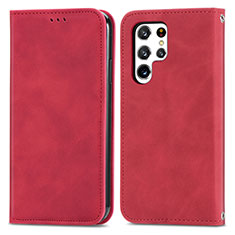 Coque Portefeuille Livre Cuir Etui Clapet S07D pour Samsung Galaxy S22 Ultra 5G Rouge