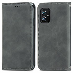 Coque Portefeuille Livre Cuir Etui Clapet S08D pour Asus ZenFone 8 Mini Gris