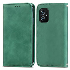 Coque Portefeuille Livre Cuir Etui Clapet S08D pour Asus ZenFone 8 Mini Vert