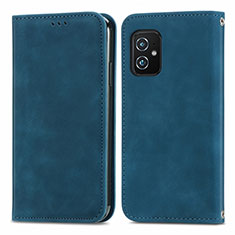 Coque Portefeuille Livre Cuir Etui Clapet S08D pour Asus Zenfone 8 ZS590KS Bleu