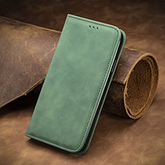 Coque Portefeuille Livre Cuir Etui Clapet S08D pour Sharp Aquos R8s Vert