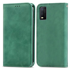 Coque Portefeuille Livre Cuir Etui Clapet S08D pour Vivo Y3s (2021) Vert