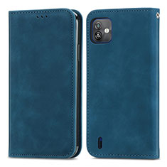 Coque Portefeuille Livre Cuir Etui Clapet S08D pour Wiko Y82 Bleu