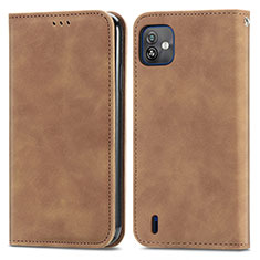 Coque Portefeuille Livre Cuir Etui Clapet S08D pour Wiko Y82 Marron