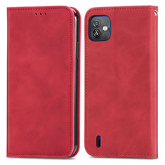 Coque Portefeuille Livre Cuir Etui Clapet S08D pour Wiko Y82 Rouge