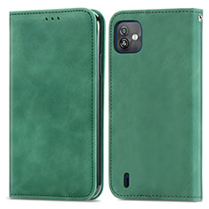 Coque Portefeuille Livre Cuir Etui Clapet S08D pour Wiko Y82 Vert