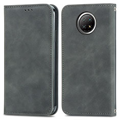 Coque Portefeuille Livre Cuir Etui Clapet S08D pour Xiaomi Redmi Note 9 5G Gris