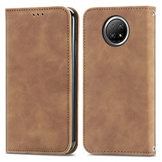 Coque Portefeuille Livre Cuir Etui Clapet S08D pour Xiaomi Redmi Note 9 5G Marron