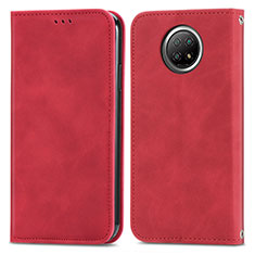 Coque Portefeuille Livre Cuir Etui Clapet S08D pour Xiaomi Redmi Note 9 5G Rouge