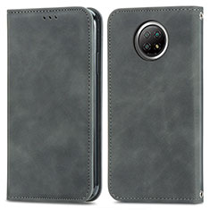 Coque Portefeuille Livre Cuir Etui Clapet S08D pour Xiaomi Redmi Note 9T 5G Gris