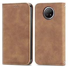 Coque Portefeuille Livre Cuir Etui Clapet S08D pour Xiaomi Redmi Note 9T 5G Marron