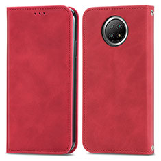 Coque Portefeuille Livre Cuir Etui Clapet S08D pour Xiaomi Redmi Note 9T 5G Rouge