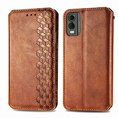 Coque Portefeuille Livre Cuir Etui Clapet S09D pour Nokia C32 Marron