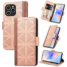 Coque Portefeuille Livre Cuir Etui Clapet S11D pour Huawei Honor 60 SE 5G Brun Clair