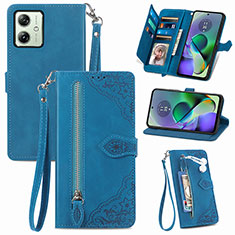 Coque Portefeuille Livre Cuir Etui Clapet S14D pour Motorola Moto G54 5G Bleu