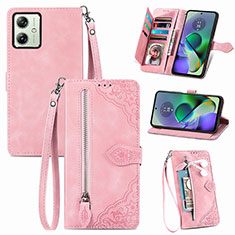 Coque Portefeuille Livre Cuir Etui Clapet S14D pour Motorola Moto G54 5G Rose