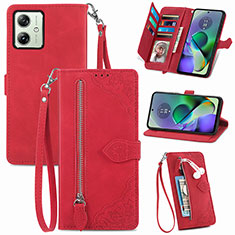 Coque Portefeuille Livre Cuir Etui Clapet S14D pour Motorola Moto G54 5G Rouge