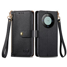 Coque Portefeuille Livre Cuir Etui Clapet S15D pour Huawei Mate 60 Noir