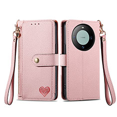 Coque Portefeuille Livre Cuir Etui Clapet S15D pour Huawei Mate 60 Pro+ Plus Rose