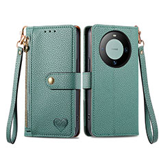 Coque Portefeuille Livre Cuir Etui Clapet S15D pour Huawei Mate 60 Pro Vert