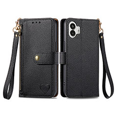 Coque Portefeuille Livre Cuir Etui Clapet S15D pour Nothing Phone 2 Noir