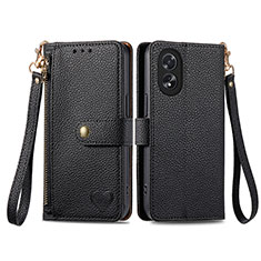 Coque Portefeuille Livre Cuir Etui Clapet S15D pour Oppo A18 Noir