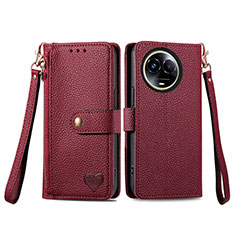 Coque Portefeuille Livre Cuir Etui Clapet S15D pour Realme V50 5G Rouge