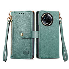 Coque Portefeuille Livre Cuir Etui Clapet S15D pour Realme V50 5G Vert