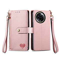 Coque Portefeuille Livre Cuir Etui Clapet S15D pour Realme V50s 5G Rose