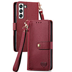 Coque Portefeuille Livre Cuir Etui Clapet S15D pour Samsung Galaxy S22 Plus 5G Rouge