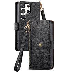 Coque Portefeuille Livre Cuir Etui Clapet S15D pour Samsung Galaxy S22 Ultra 5G Noir