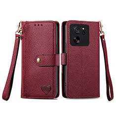 Coque Portefeuille Livre Cuir Etui Clapet S15D pour Xiaomi Mi 13T Pro 5G Rouge