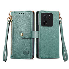 Coque Portefeuille Livre Cuir Etui Clapet S15D pour Xiaomi Mi 13T Pro 5G Vert