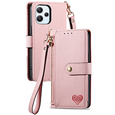 Coque Portefeuille Livre Cuir Etui Clapet S15D pour Xiaomi Redmi 12 4G Rose