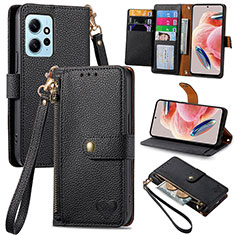 Coque Portefeuille Livre Cuir Etui Clapet S15D pour Xiaomi Redmi Note 12 4G Noir