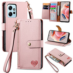 Coque Portefeuille Livre Cuir Etui Clapet S15D pour Xiaomi Redmi Note 12 4G Rose