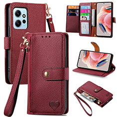 Coque Portefeuille Livre Cuir Etui Clapet S15D pour Xiaomi Redmi Note 12 4G Rouge